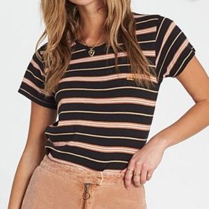 Billabong Ladies' Soul Babe Stripe Tee in Toffee